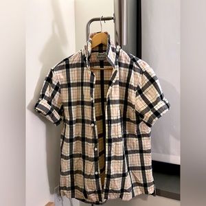 Acne Studios Men’s Elm Big Checkered Short Sleeve Shirt. EU 48. Retail 280 USD
